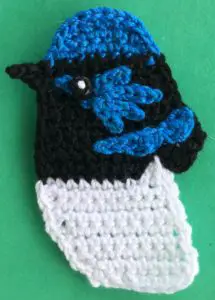 Crochet blue wren 2 ply body with eye