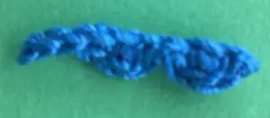 Crochet blue wren 2 ply neck marking