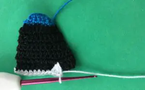 Crochet blue wren 2 ply white row one