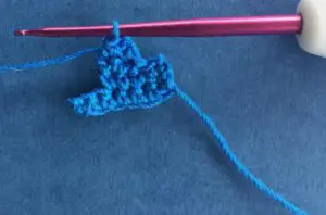 Crochet paint palette 2 ply blue paint blob