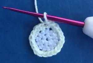 Crochet paint palette 2 ply circle rim first side