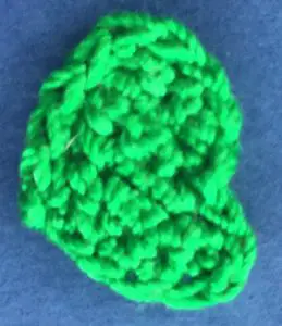 Crochet paint palette 2 ply green paint blob neatened