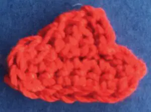 Crochet paint palette 2 ply red paint blob neatened