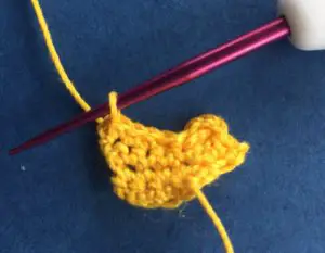 Crochet paint palette 2 ply yellow paint blob