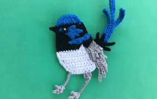 Finished crochet blue wren 2 ply landscape
