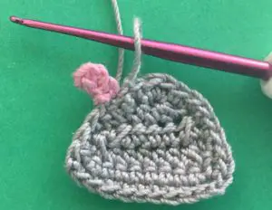Crochet easy hippo 2 ply first inner ear