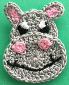 Crochet easy hippo 2 ply head with eyes