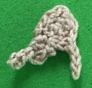 Crochet chihuahua 2 ply first inner ear