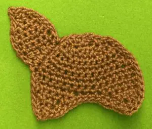 Crochet chihuahua 2 ply head top first ear neatened