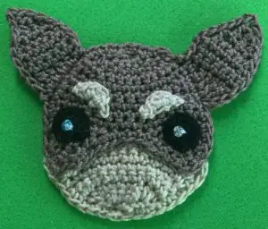Crochet chihuahua 2 ply head with eyebrows