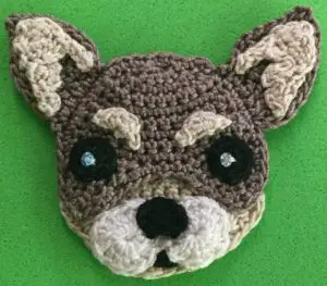 Crochet chihuahua 2 ply head with nose