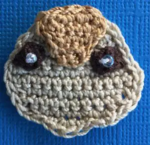 Crochet meerkat 2 ply head with eyes