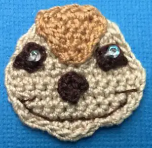 Crochet meerkat 2 ply head with mouth
