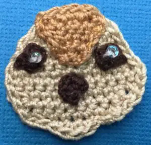 Crochet meerkat 2 ply head with nose