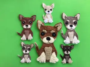 Finished crochet chihuahua 2 ply group landscape