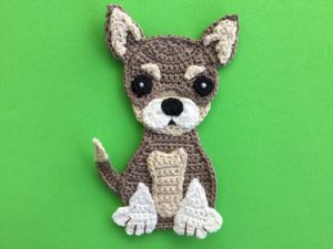 Finished crochet chihuahua tutorial 4 ply landscape