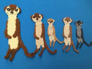 Finished crochet meerkat 2 ply group landscape