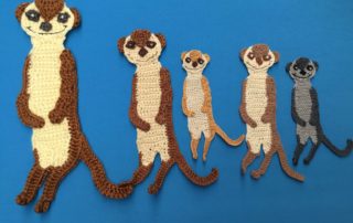 Finished crochet meerkat 2 ply group landscape