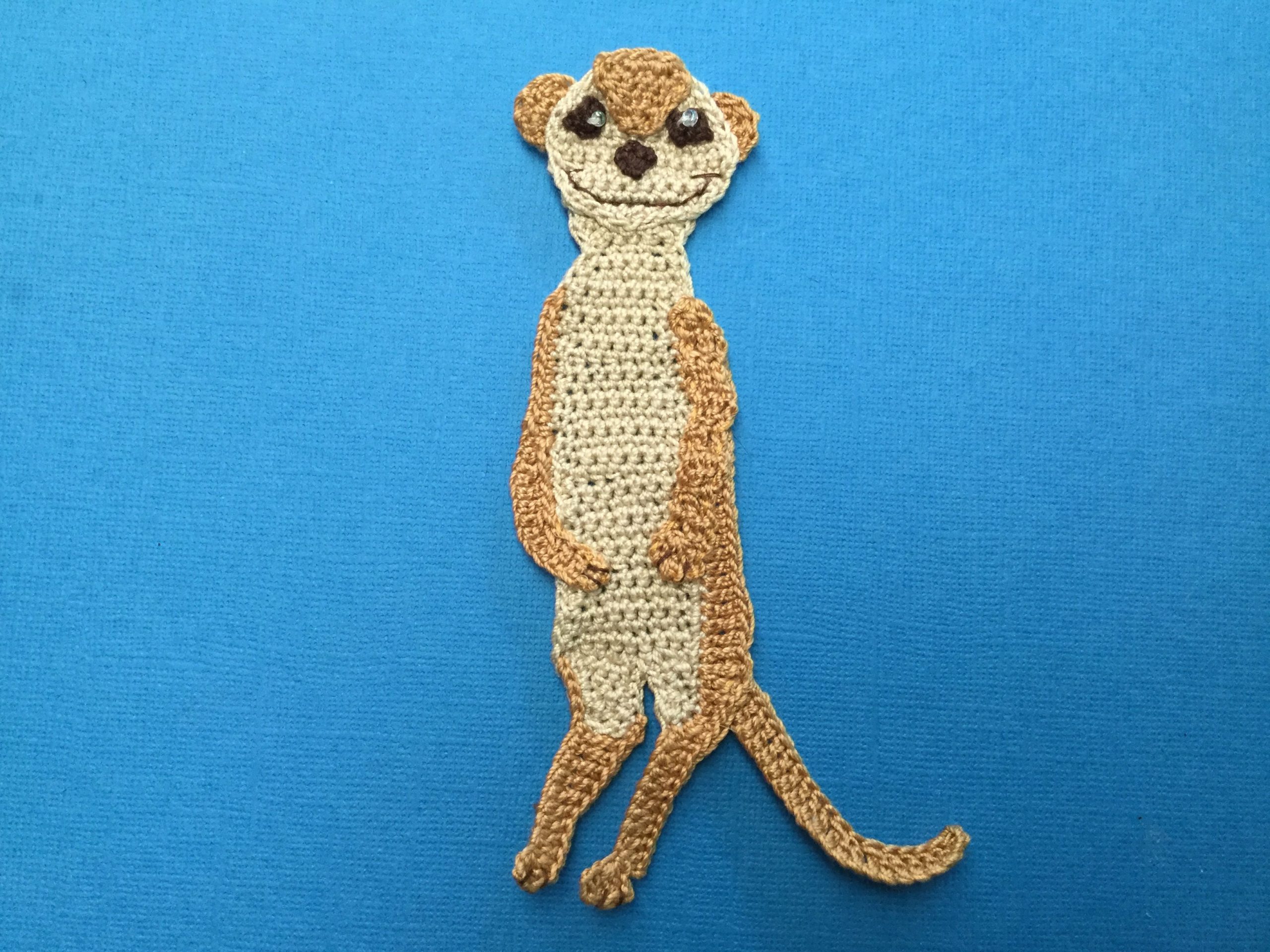 Finished crochet meerkat 2 ply landscape