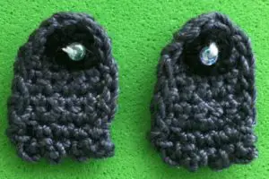 Crochet raccoon 2 ply eye markings with eyes