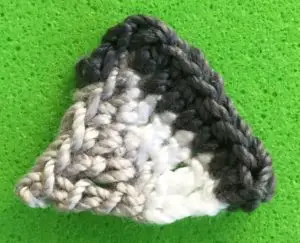 Crochet raccoon 2 ply first outer ear