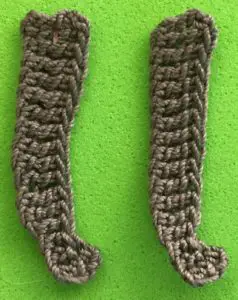 Crochet raccoon 2 ply front legs