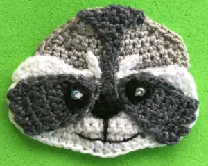 Crochet raccoon 2 ply head with eye markings