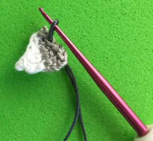 Crochet raccoon 2 ply joining for second ear outer ear