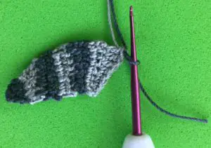 Crochet raccoon 2 ply joining for tail seventh section