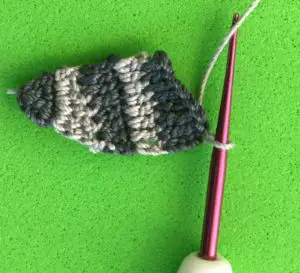 Crochet raccoon 2 ply joining for tail sixth section