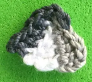 Crochet raccoon 2 ply second outer ear