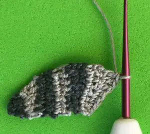 Crochet raccoon 2 ply tail sixth section