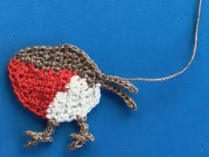 Crochet robin 2 ply body with legs