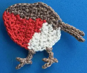Crochet robin 2 ply tail woven