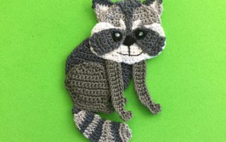 Finished crochet raccoon 2 ply landscape