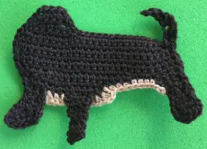 Crochet dachshund 2 ply body neatened with tail