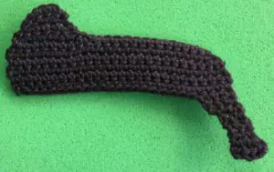 Crochet dachshund 2 ply body with back leg