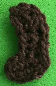 Crochet dachshund 2 ply far back leg neatened