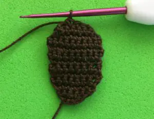 Crochet dachshund 2 ply head