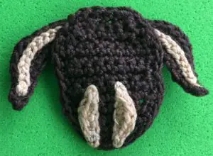 Crochet dachshund 2 ply head with face marking