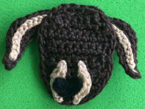Crochet dachshund 2 ply head with nose