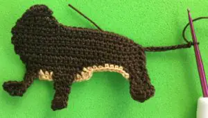 Crochet dachshund 2 ply tail start