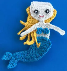 Crochet mermaid 2 ply body with hair back