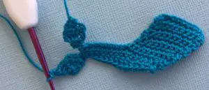 Crochet mermaid 2 ply tail with tip