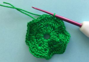 Crochet spring blanket butterfly row two