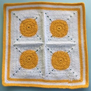 Crochet spring blanket granny edging complete