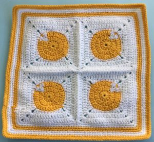 Crochet spring blanket granny with small flowers