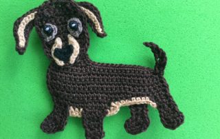 Finished crochet dachshund 2 ply landscape