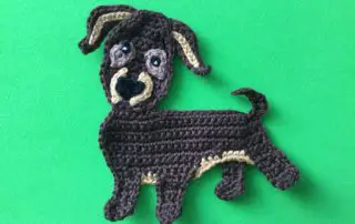 Finished crochet dachshund 4 ply landscape
