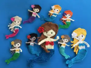 Finished crochet mermaid 2 ply group landscape 1